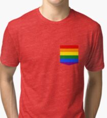 lgbt+ pride flag pocket Tri-blend T-Shirt