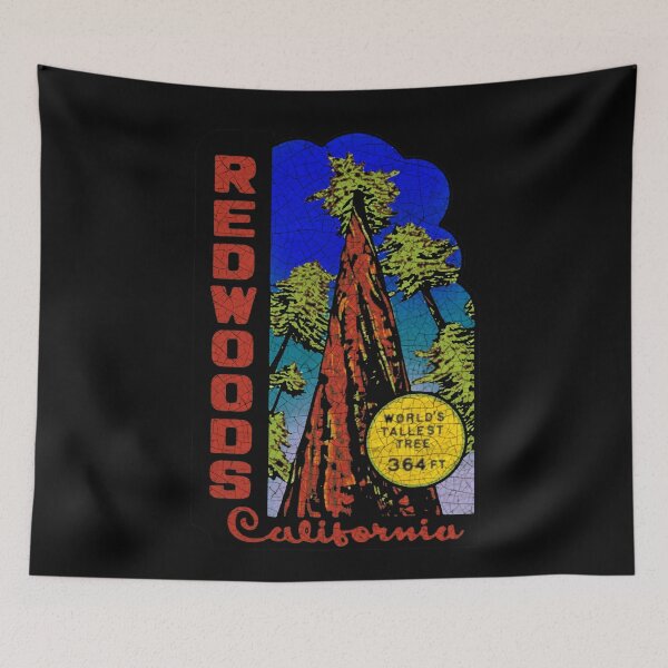 Artikelvorschau, Redwoods Kalifornien Vintage Aufkleber entworfen und verkauft von Centuryvault.