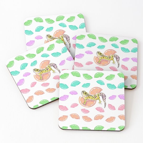 Item preview, Neon Rainbow Leopard Gecko Fruit Pattern  designed and sold by InkedMongoose.