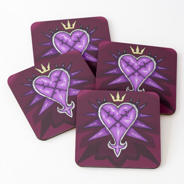 Item preview, Kingdom Hearts Heartless Symbol with Crown Sketch Purple and Red Banner designed and sold by ActuallyAntag.