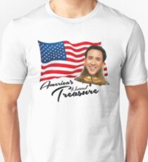 Amerikas nationaler Schatz - schwarzer Text Slim Fit T-Shirt
