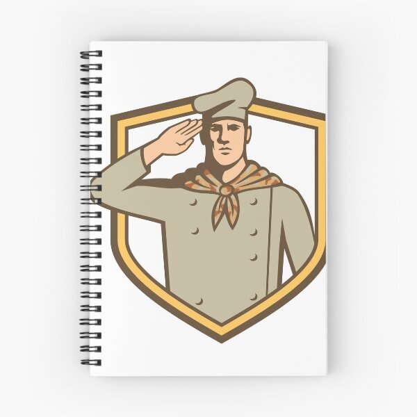 Item preview, Military Chef Cook Wearing Camouflage Uniform Saluting Set Inside Shield Retro Style Color designed and sold by patrimonio.