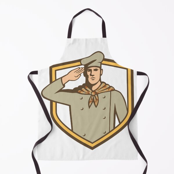 Item preview, Military Chef Cook Wearing Camouflage Uniform Saluting Set Inside Shield Retro Style Color designed and sold by patrimonio.