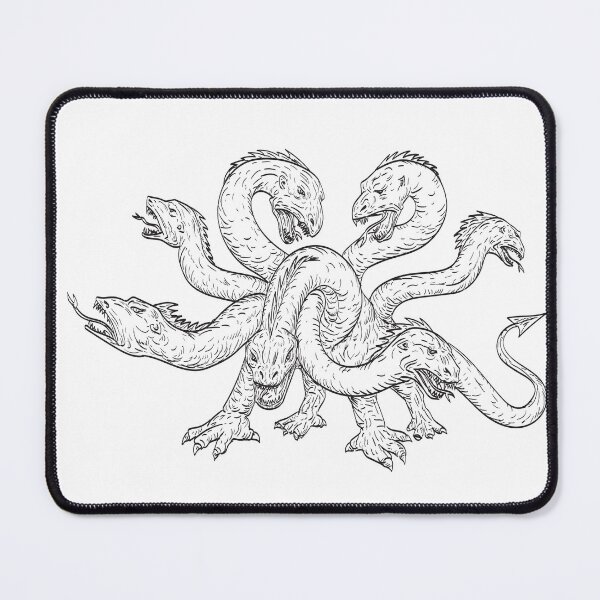 Item preview, Herensuge a Mythical Dragon in Basque Mythology with Seven Heads in the Form of a Serpent Drawing designed and sold by patrimonio.