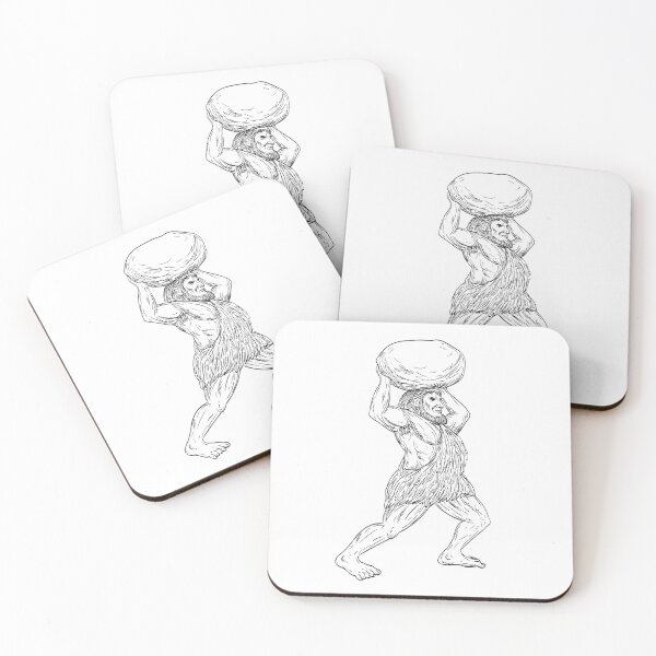 Item preview, Jentil or Jentilak a Race of Giants Throwing Rocks or Stone in the Basque Mythology Drawing designed and sold by patrimonio.