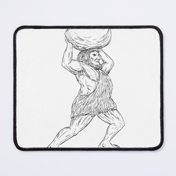 Item preview, Jentil or Jentilak a Race of Giants Throwing Rocks or Stone in the Basque Mythology Drawing designed and sold by patrimonio.