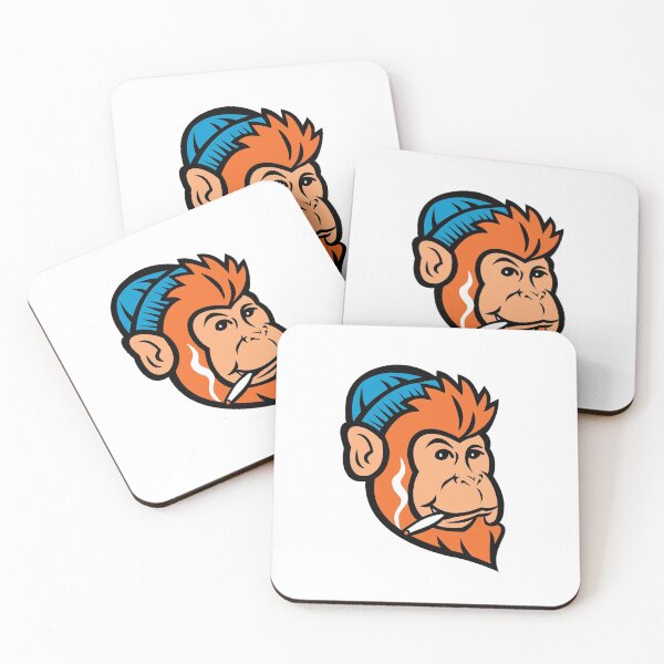 Item preview, Monkey Ape Primate or Chimp Smoking Joint of Cannabis Mascot Retro designed and sold by patrimonio.