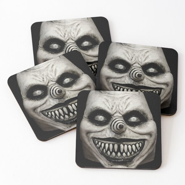 Item preview, Laughing Jack Clown Face Mask Isolated Against Black Background designed and sold by yhelfman.