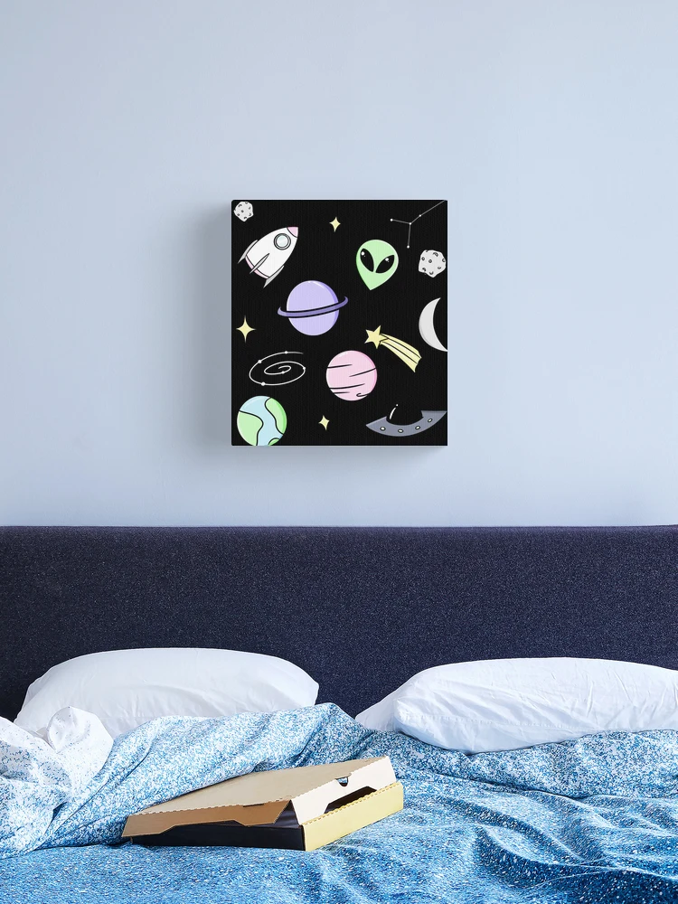 Space Aesthetic (Black) Canvas Print for Sale by genanne-art