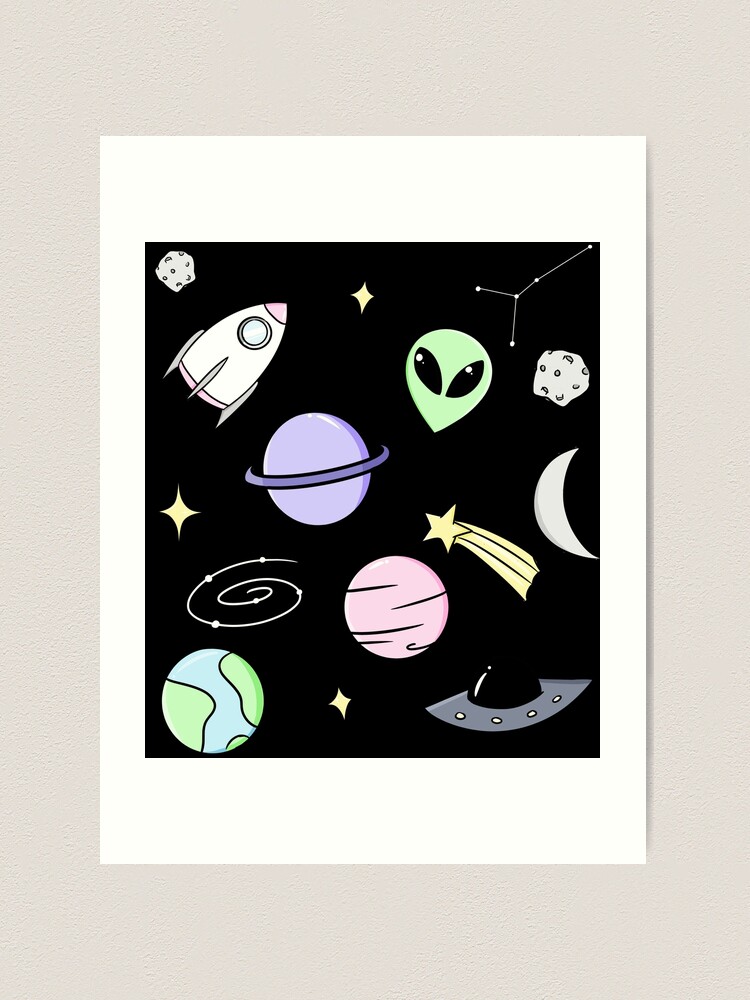 Space Aesthetic (Black) Tote Bag for Sale by genanne-art