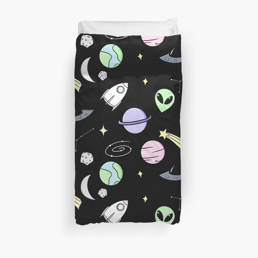 Space Aesthetic (Black) Duvet Cover