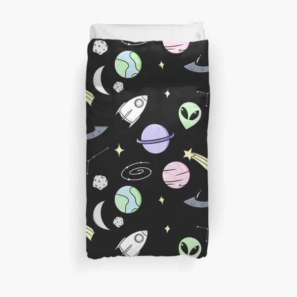 Space Aesthetic (Black) Duvet Cover