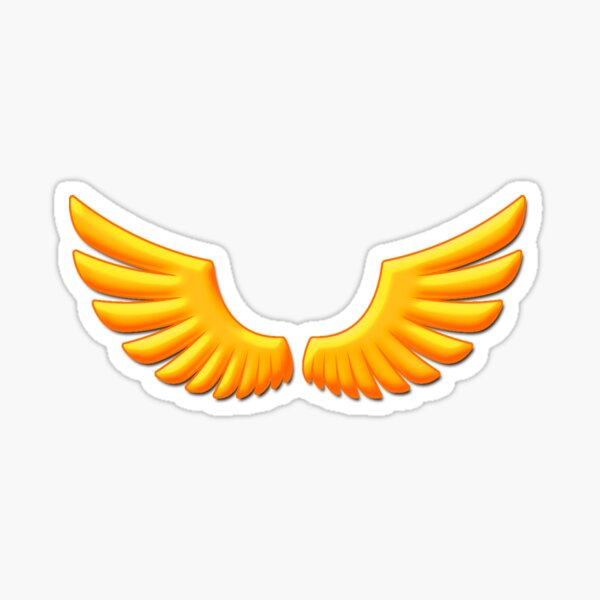 Yellow Gold Angel Wings Sticker