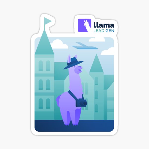 Llama Tourist (with LLG logo) Sticker