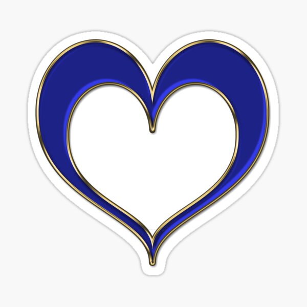 Sapphire and Gold Open Heart Sticker
