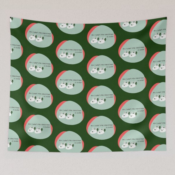 Item preview, All I want for Christmas is sleep (Green Bunny Slippers) designed and sold by baldbird.