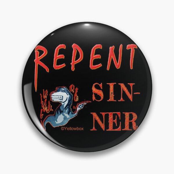 Item preview, Repent Sinner in Jurassic hell - Yellowbox Ink Painting designed and sold by twyellowbox.