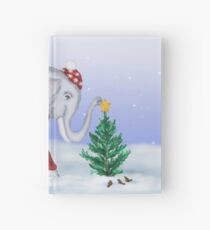 Elephant in a Red Hand-Knitted Sweater Hardcover Journal