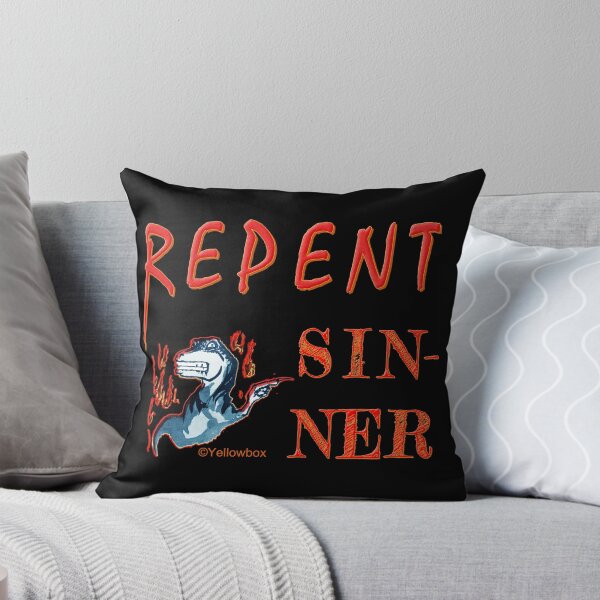 Item preview, Repent Sinner in Jurassic hell - Yellowbox Ink Painting designed and sold by twyellowbox.