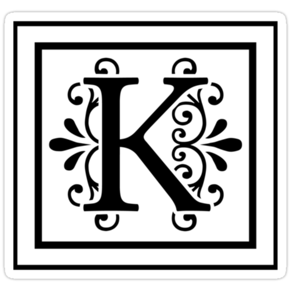 Download "Letter K Monogram" Stickers by imaginarystory | Redbubble