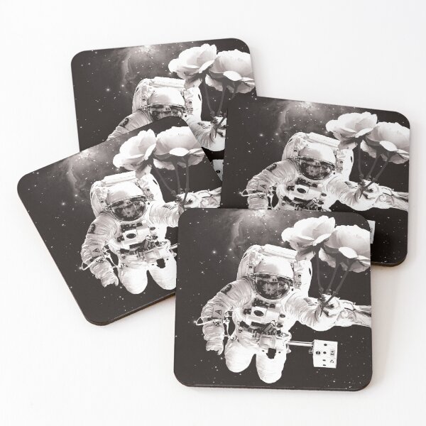 Item preview, Astronaut in Love in Grayscale designed and sold by CanopyCollage.