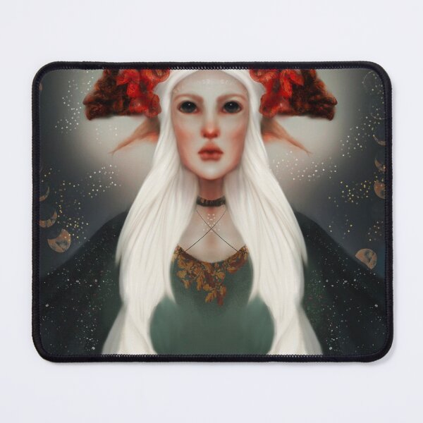 Item preview, Portrait of a magical Celestial Fairy Queen Moon Phase and Star Background designed and sold by Monica Laipple.