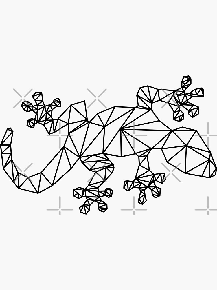 Geometric Lizard - Lizard Line Art  Sticker