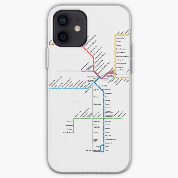 Los Angeles Metro Rail Map iPhone Soft Case