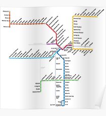 Los Angeles Metro Rail Map Poster