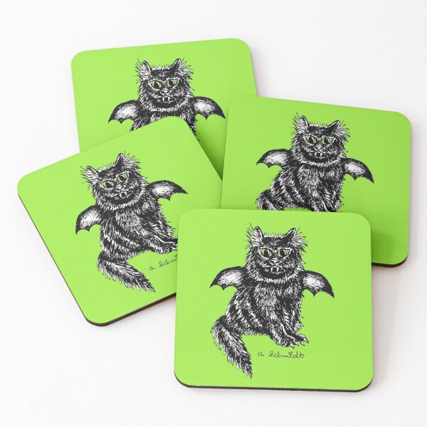 Item preview, Black Bat Cat Spooky Cute Halloween Illustration Drawing designed and sold by Intergalactic Unicorn: Art by Anna Schmidt.