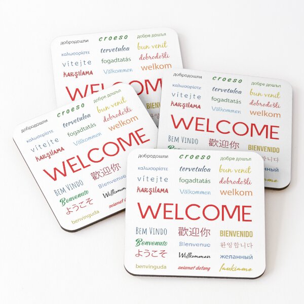 Item preview, Welcome phrase in different languages designed and sold by Minimalist Quotes and Sayings.