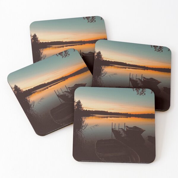 Item preview, Fishing boat by the lake version two designed and sold by HenrikGPhoto.