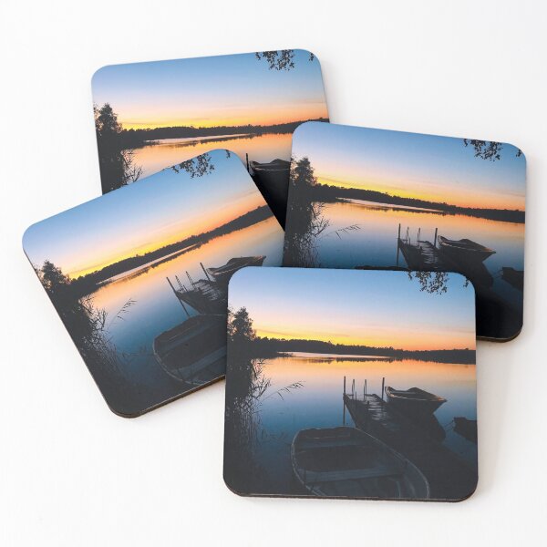 Item preview, Fishing boat by the lake version three designed and sold by HenrikGPhoto.