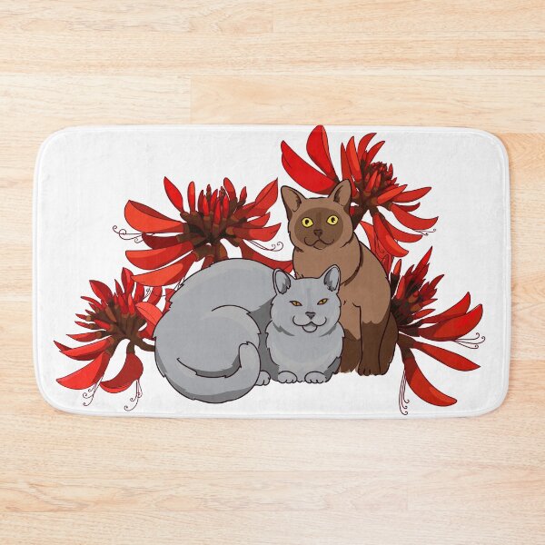 Item preview, two cats and an australian coral tree designed and sold by babanovaesha.