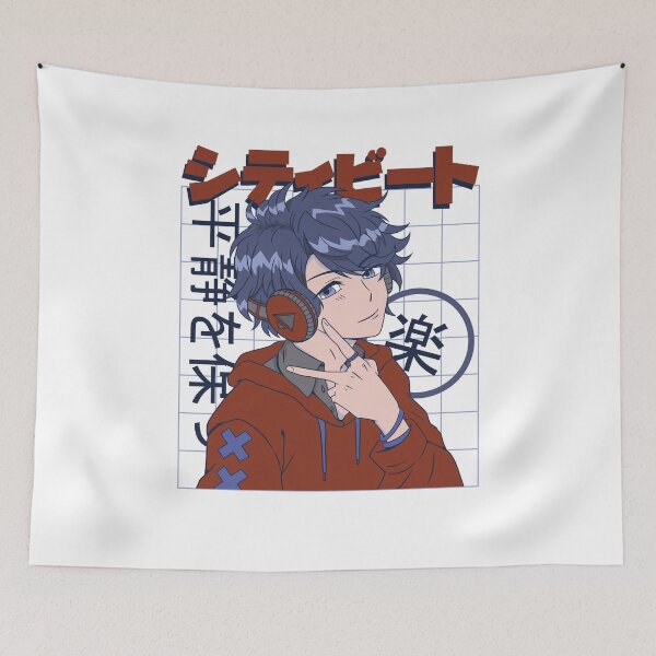 Item preview, Anime boy with headphones designed and sold by DerSenat.