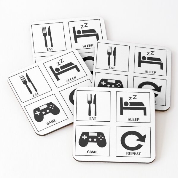 Item preview, Funny Eat Sleep Game Repeat Video Gamer Gift Games Lovers white theme designed and sold by Panya-Design.