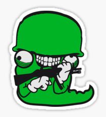 worm worms soldier army weapon war shoot baller caterpillar insane face comic cartoon design cool crazy crazy confused dumb stupid weird disturbed Sticker