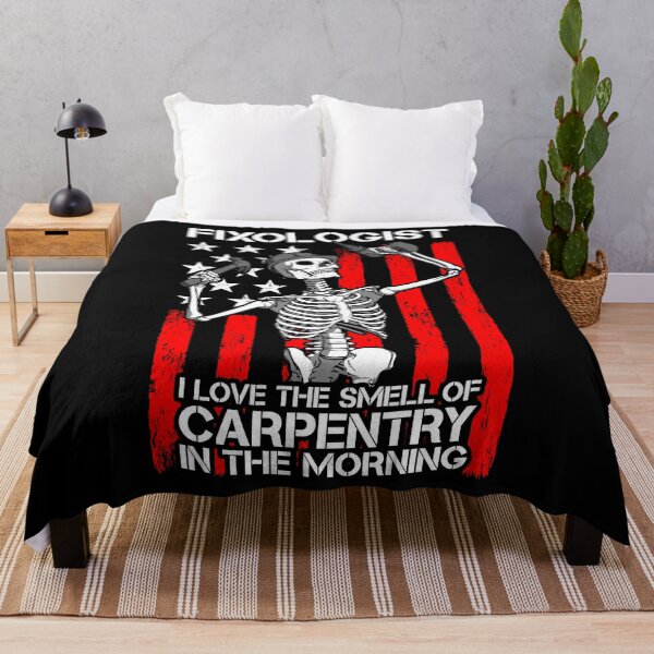 Item preview, Fixologist Gothic Skeleton USA Flag Woodworking Carpenter designed and sold by GrandeDuc.