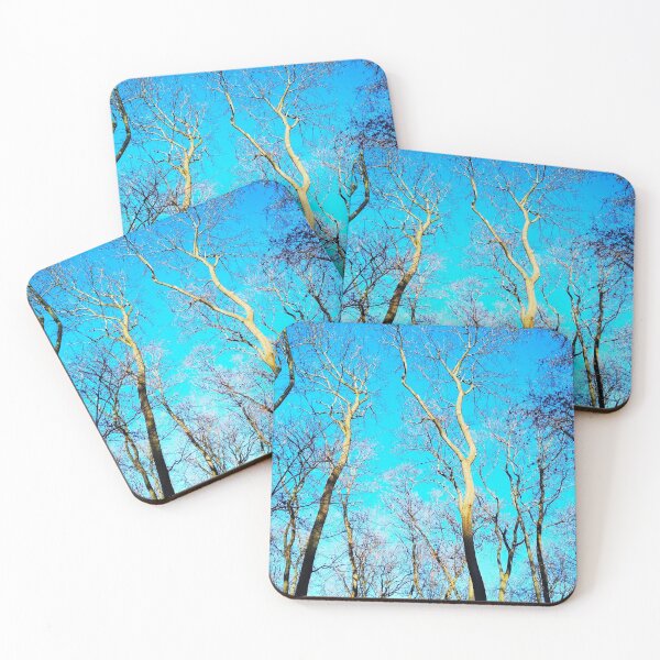 Item preview, Bare winter trees against the background of the blue cloudless sky  designed and sold by helenkaiy.