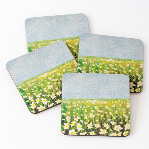 Item preview, Daisies field in watercolors illustration pattern designed and sold by Ala Lopatniov.