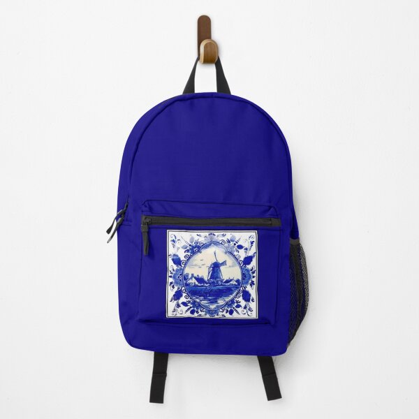 Item preview, DUTCH BLUE DELFT : Vintage Windmill on River Print designed and sold by posterbobs.