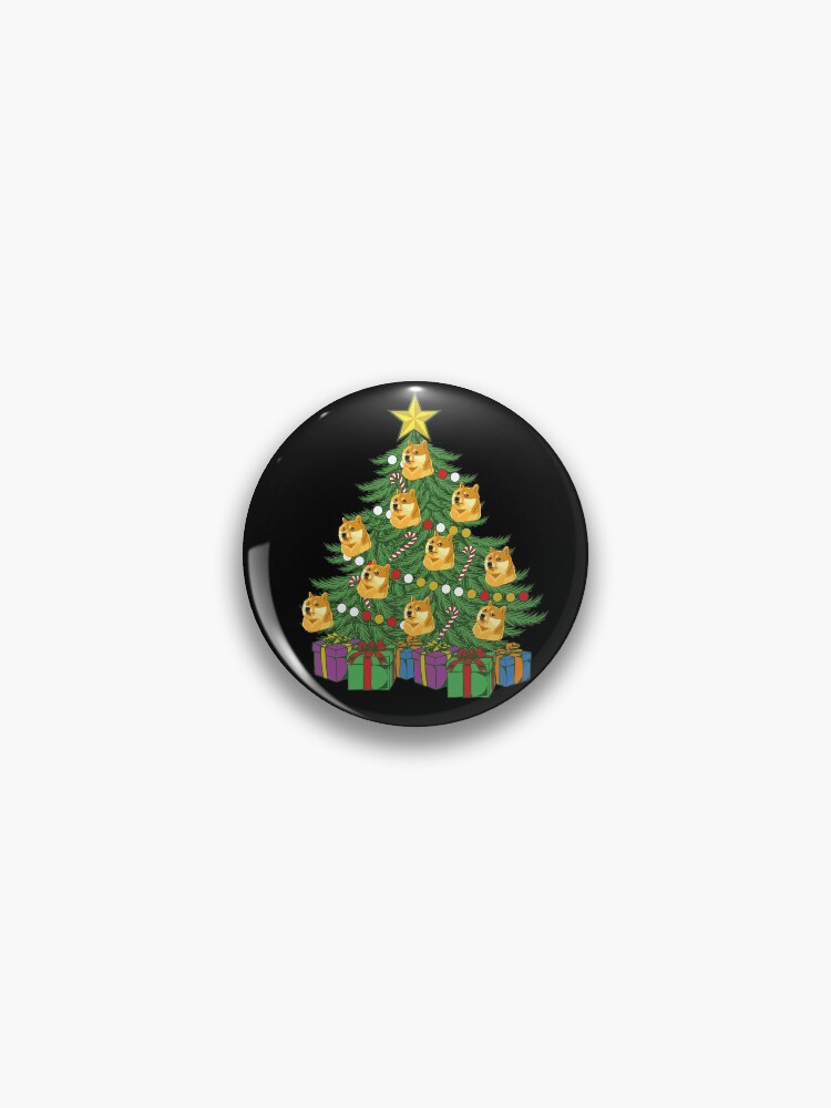 Thumbnail 1 von 3, Button, Dogecoin Christmas Tree Crypto Doge Ornaments Dogecoin Gear designt und verkauft von DynamicDesign.