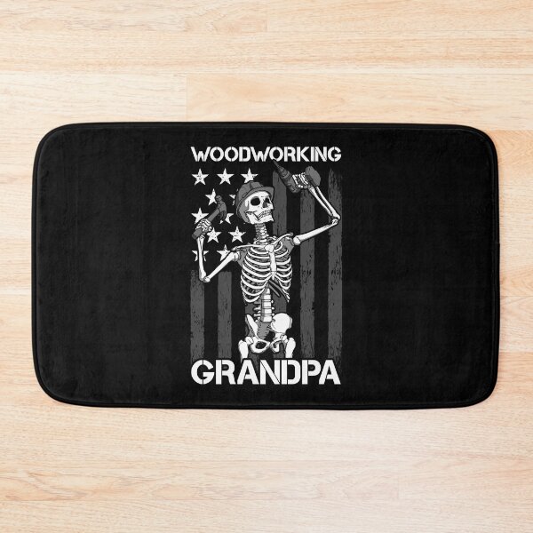 Item preview, Woodworking Grandpa Carpentry Skeleton USA Flag Carpenter designed and sold by GrandeDuc.