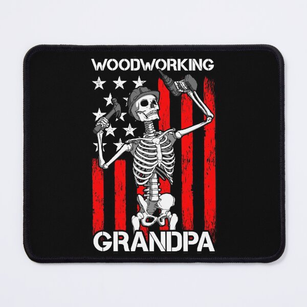 Item preview, Woodworking Grandpa Carpentry Skeleton USA Flag Carpenter designed and sold by GrandeDuc.