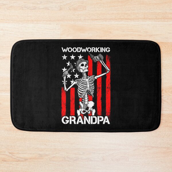 Item preview, Woodworking Grandpa Carpentry Skeleton USA Flag Carpenter designed and sold by GrandeDuc.