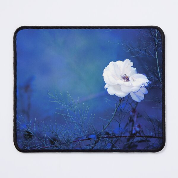 Item preview, White rose in a blue garden designed and sold by Bianca Brownish.