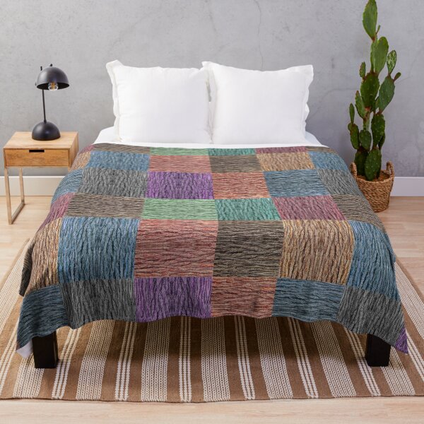 Item preview, Classic Colorful Chequered Pattern with Wood Texture Feel designed and sold by Wiggly Lines.