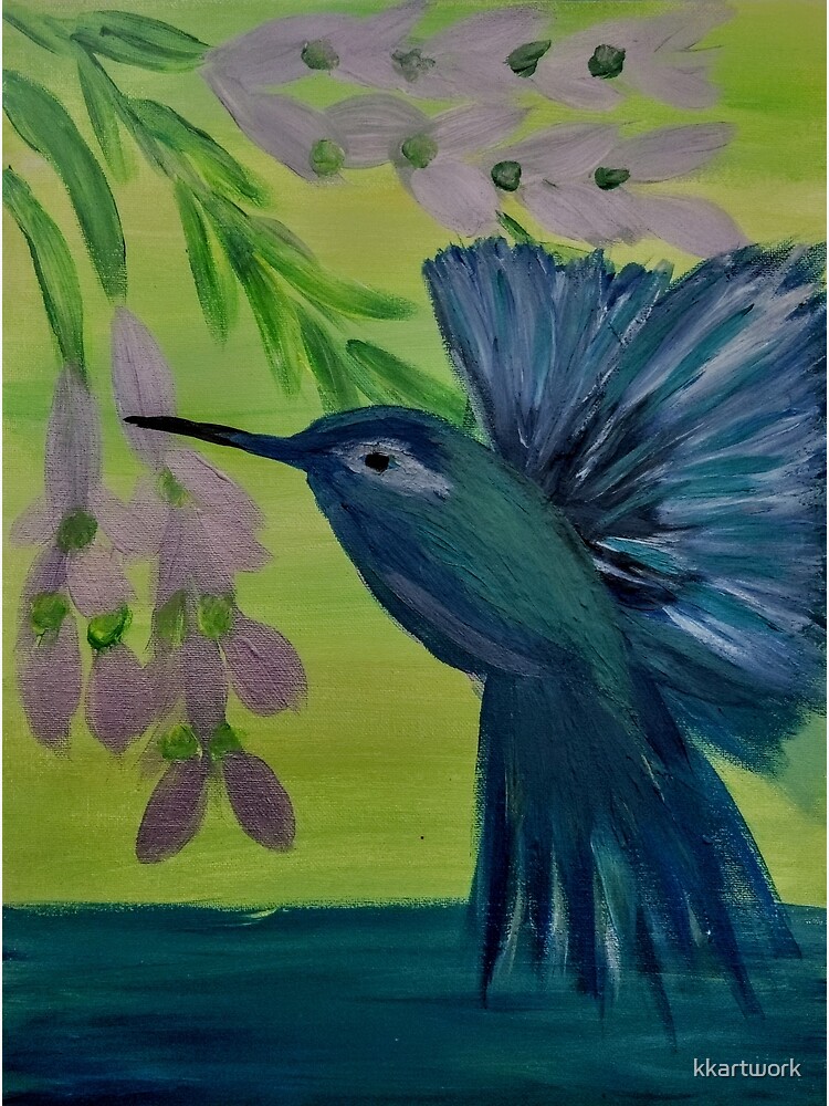 hummingbirds feeding on some nectar on a 12x16inc stretch canvas. by kkartwork