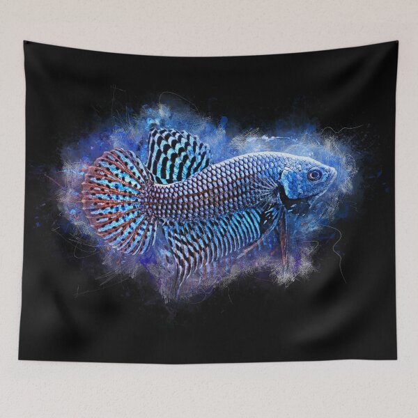 Item preview, Fighting Fish Alien Blue - Betta splendens designed and sold by AquariumLutter.