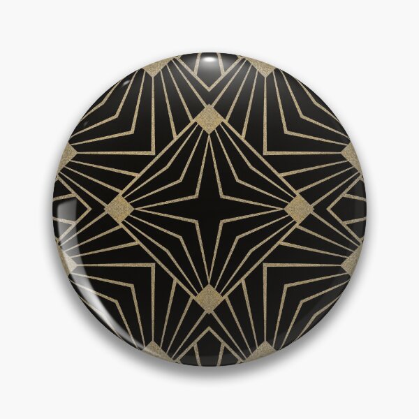 Item preview, Exquisite Retro Black Gold Art Deco Tile designed and sold by artsandsoul.